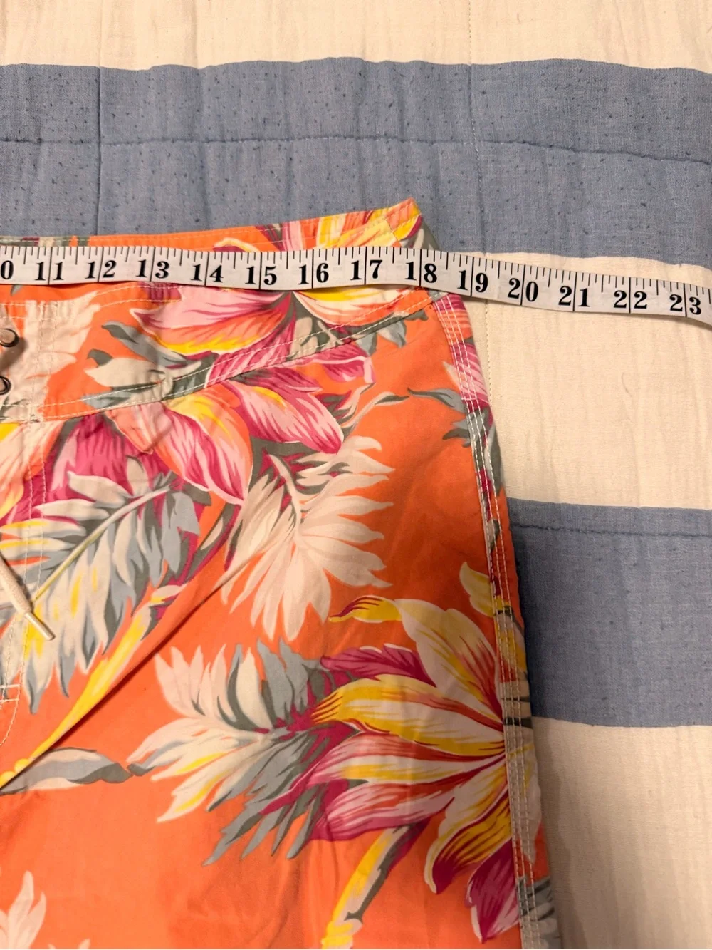 Polo Ralph Lauren Board Shorts Size 34 Orange Floral Hawaiian Swim